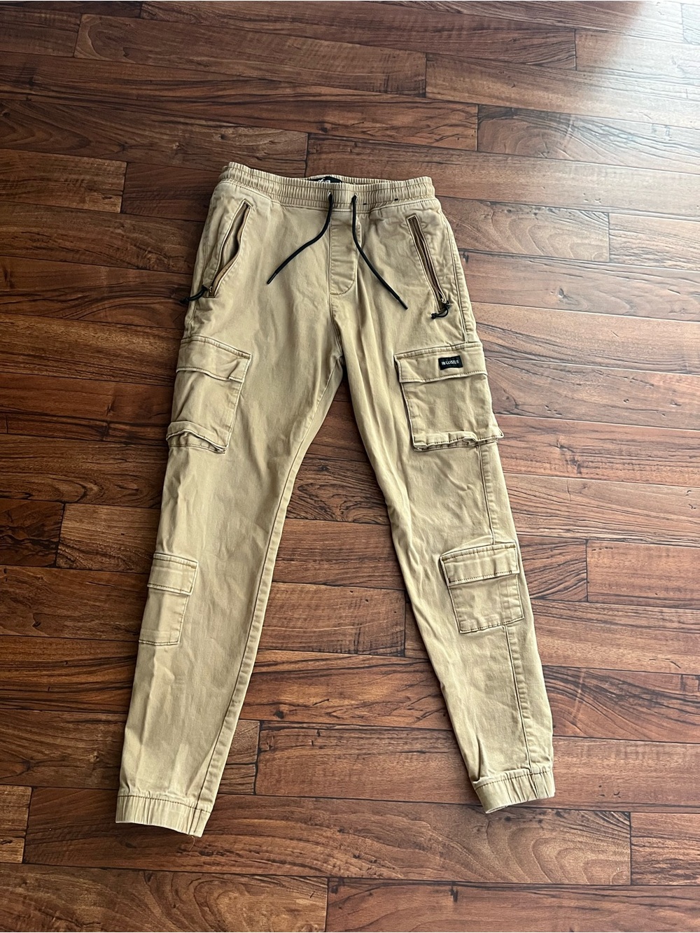 Hollister Tan Cargo Jogger Pants with Utility Pockets